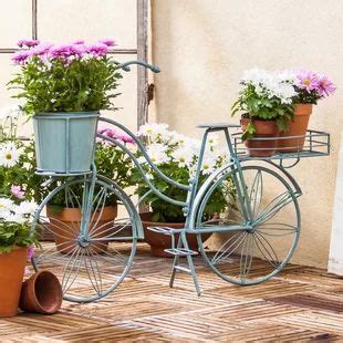 gracie oaks gaughan rustic bicycle-inspired flower cart metal planter box|gracie oaks planter boxes.